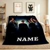 Custom Name Magic Quest Flannel Blanket Throw Blanket Soft Warm Sofa Bed home Decor Unique Gift