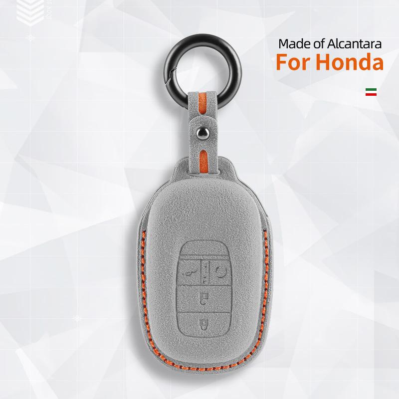 Car Key Case Cover Shell For Honda Vezel City Civic Jazz Brv Brv Hrv Remote Protector Suede Interior Accessories