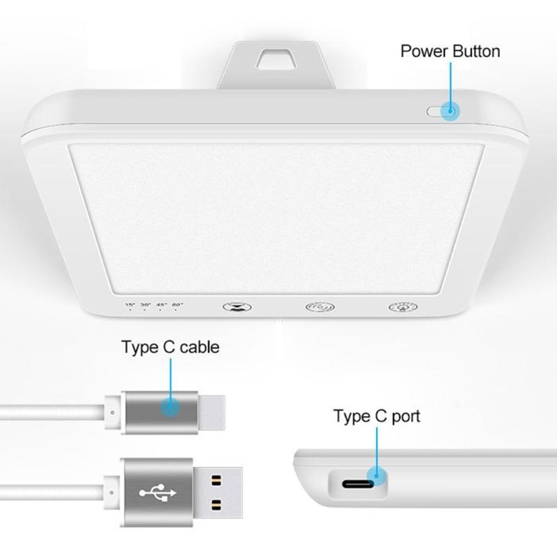Full Spectrum Sunlight Therapy Lamp Portable  Adjustable Color Brightness Level Timer Memory for Winter Mood Enhancement