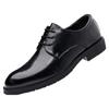 Business dress leather shoes men's leather soft sole pointed British casual shoes groom sole suit wedding shoes foreign trade