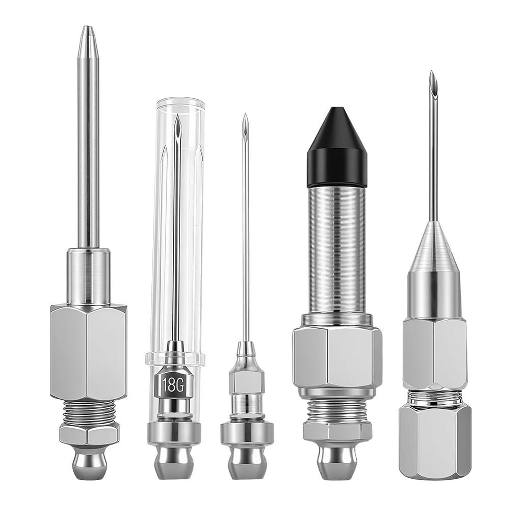 Heavy Duty Metal Grease Coupler And Needle Nozzle Set High Pressure Needle Grease Nozzle for Deep Recesses Lubrication