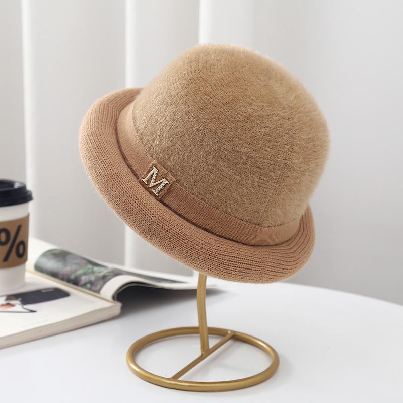 Toamnă Iarnă Pălării cu găleată pentru femei Pălărie din blană de iepure artificială Coreeană Pălărie de bazin Pălărie de pescar Pălărie cupolă Pălărie de lână la modă de iarnă Pălărie caldă îngroșată