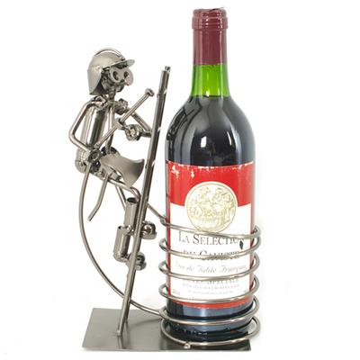 [R6525] - Kırmızı İtfaiyeci 'Metal Heykel' Şişe Tutucu - 23x17x12 cm