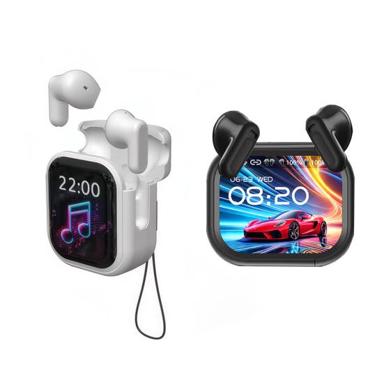 Bluetooth-compatible Earphones Stereo Sound Noise Reduction Waterproof LCD Touch Screen Sport Wireless Headphones