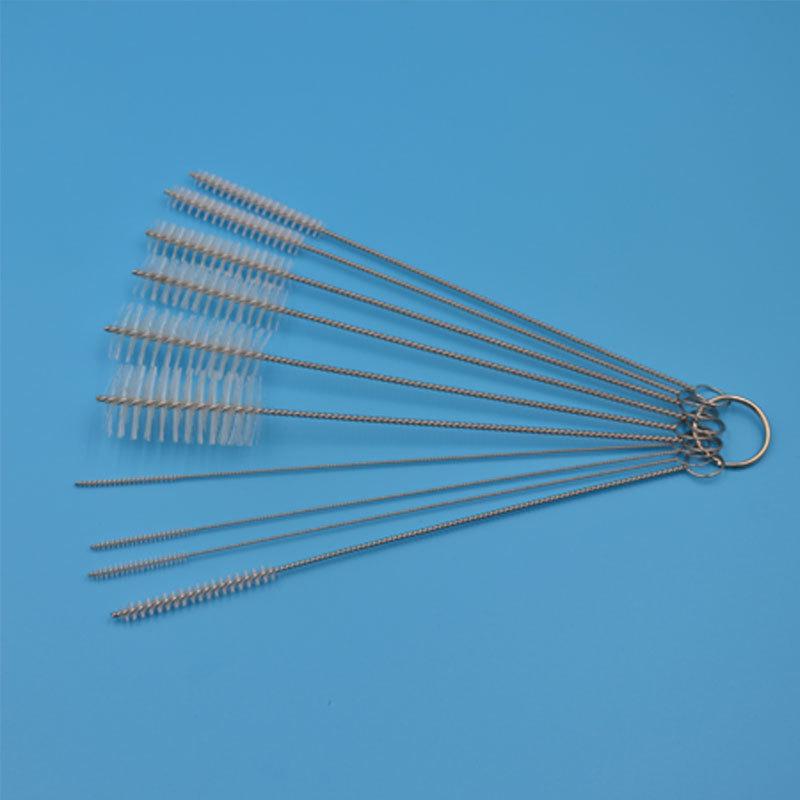 Stainless Steel Straw & Nylon Pipe Cleaning Brush Set, Multiple Sizes Available Set*Black*Nylon