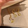 Women Jewelry Set New Chinese Style Matte Gourd Flower Necklace Pendant Luxury Diamond Earrings Set