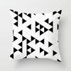 Geometric Cushion Cover Throw Pillow Case Dotted Grid Triangular Art White Black