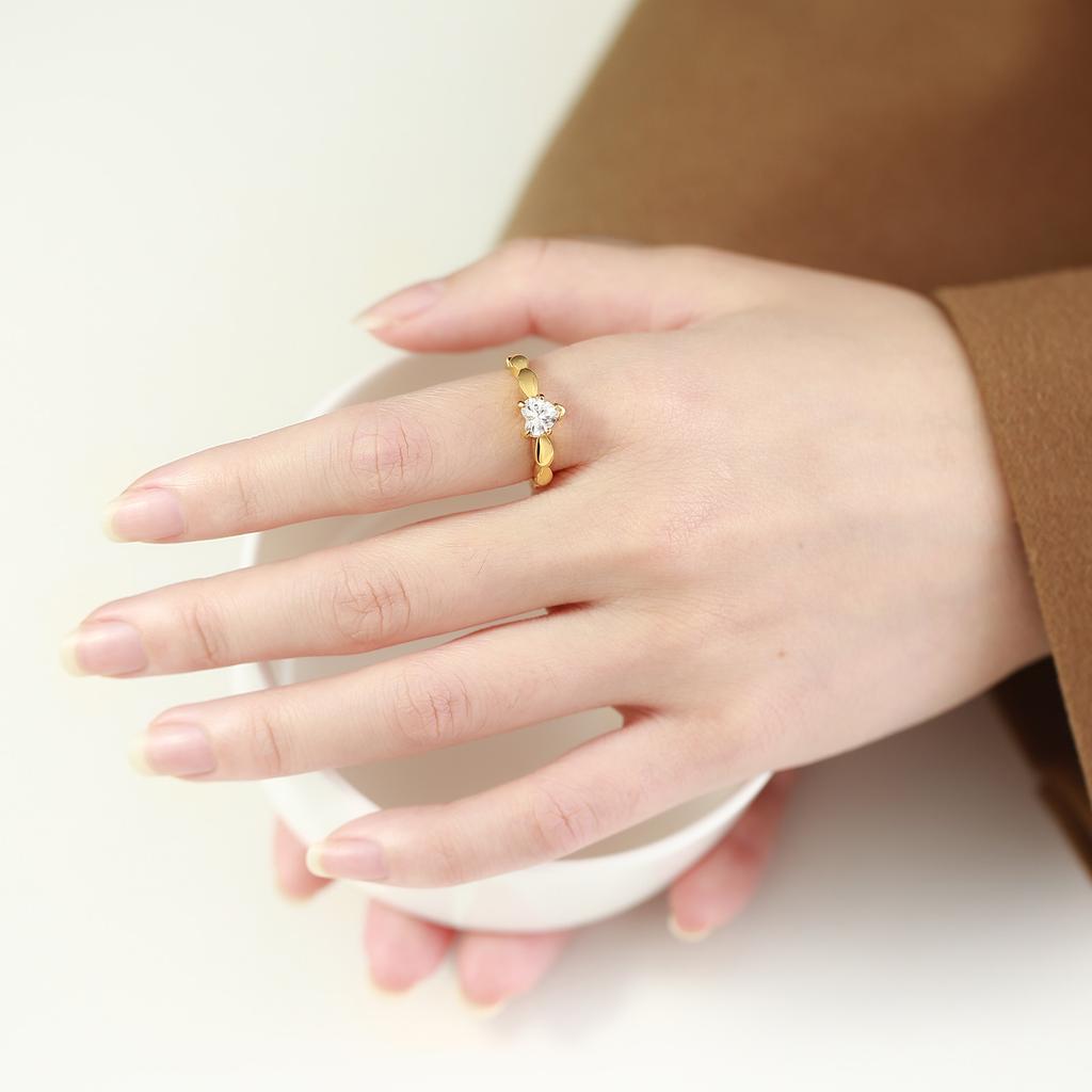 Minimalist Geometric Thin Strip White Zircon Rings for Women,Gold Plated Wedding Statement Rings,Stainless Steel Jewelry Gift