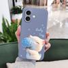 Blue Silk Cat Phone Case For iPhone 16 16e 15 14 13 12 11 X XR XS Plus Pro Max Mini Silicone Cover