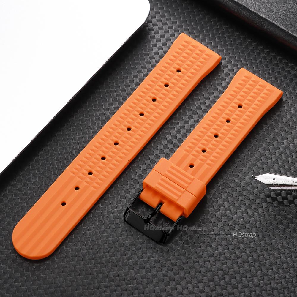 Premium Rubber Watch Band for Seiko Soft Universal 20mm 22mm Silicone Strap Replacement for Water Ghost Waterproof Watchbands