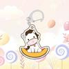Funny Animal Bag Decoration Pendant Backpack Jewelry Accessories Gift Cartoon Cute Zodiac Keychain Acrylic Pendant Fruit