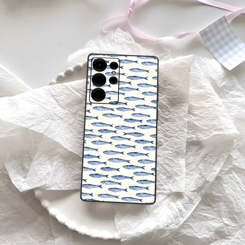 Sardines Phone Case For Samsung S 24 Fe 25 Ultra Plus 20 Lite 21 30 22 23 24 22 Ultra 5G Fundas
