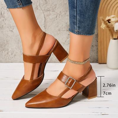 2026 Summer Shoes Women Heel Sandals Pointed Toe Fashion Brand Ladies High Heels Sandals 7cm Plus Size 42