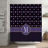 Purple Flower Shower Curtain With A Custom Letter Monogram For Home Bathroom Decor Black And Purple Floral Pattern