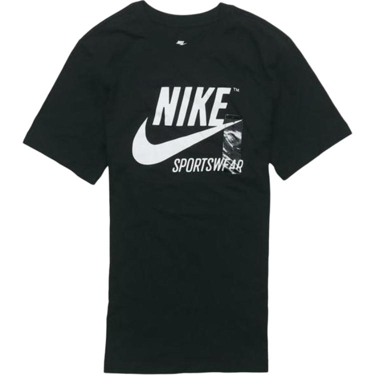 

Nike Ретро-американская футболка с круглым вырезом и буквенным принтом, мужские топы, черный BV0627-010 S