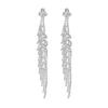 Lange Quastenohrringe mit Vollbesatz aus Diamanten und ultra-funkelnden Zirkonia-Steckern