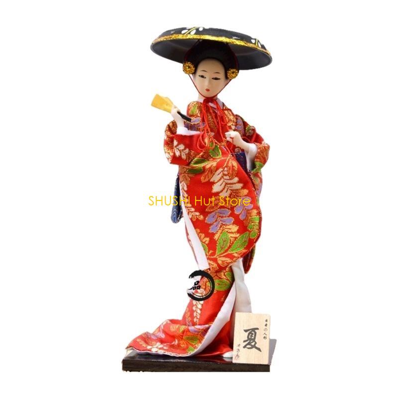 Exquisites 30cm Japanese Kimono Dolls Handcraft Japanese Geisha Dolls Folk for Cultural Enthusiasts Unique Gift Seekers D57B