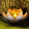 Solar Powered Decorative Cracked Ball Lotus Light Waterproof Crack Glass Ball Flower Lamp 600mAh for Home Yard Decor