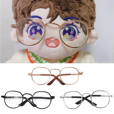 Metal Doll Glasses Round Frame Doll Accessories Creative Plush Doll Eyeglasses  for 20cm Dolls