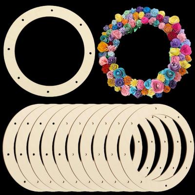 Round Hollow Wood Slice Wreath Frame - DIY Christmas Decoration Craft
