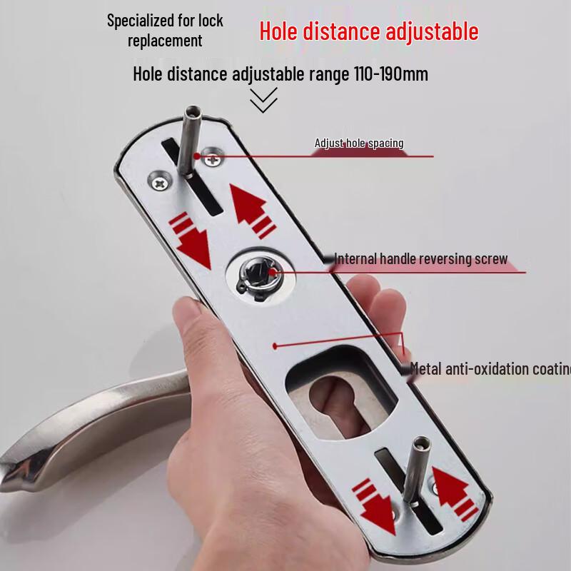 Adjustable Panel Stainless Steel Interior Door Lock
