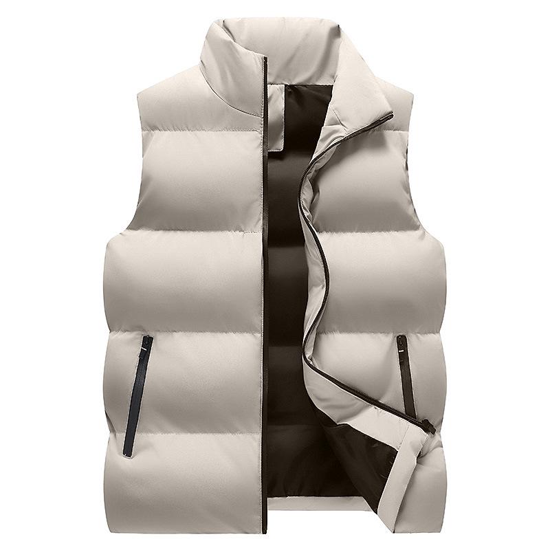 Men's Thickened Corduroy Patchwork Vest for Autumn/Winter