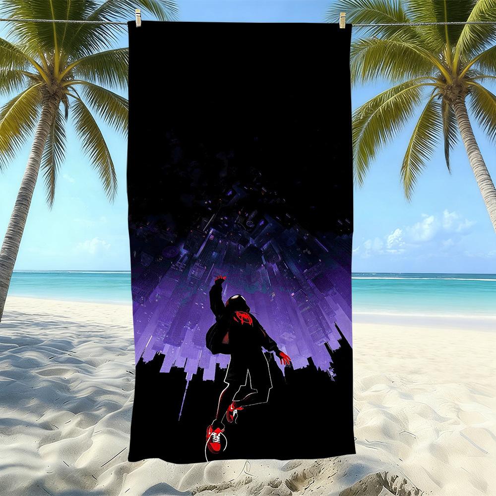 Toalla de Playa con Estampado de Dibujos Animados de Marvel Spider-Man, Natación en la Costa, Secado Rápido, Suave y Agradable para la Piel, Playa de Vacaciones