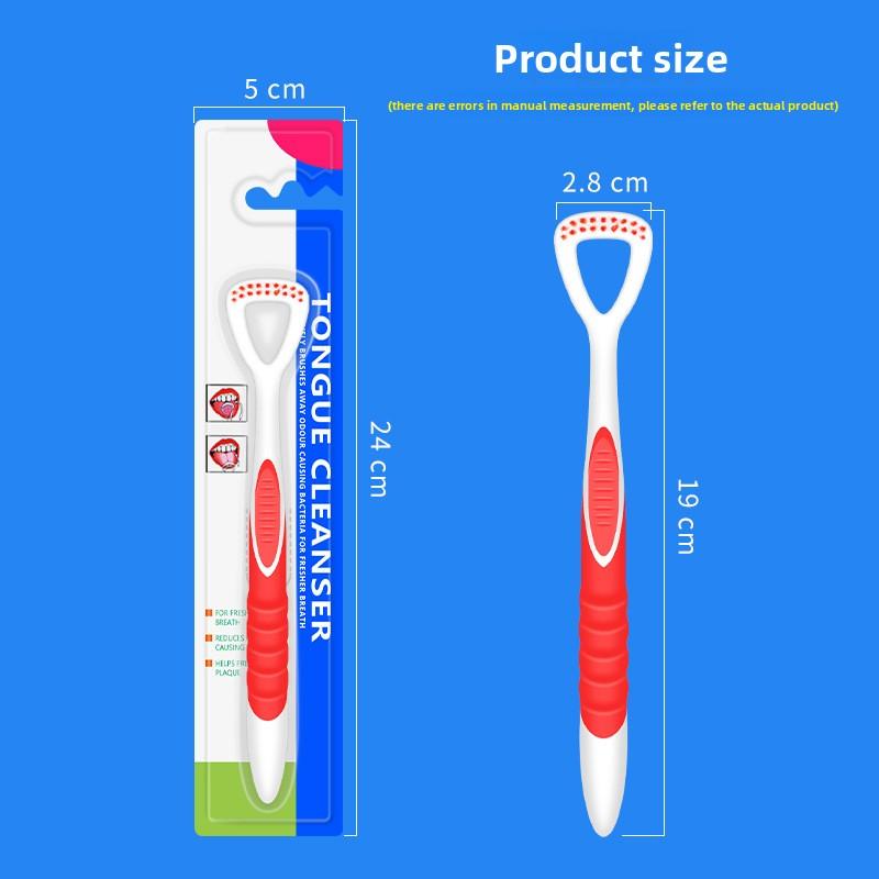 Tongue Coating Cleaner with Bristled Hard Scraper for Scraping The Tongue. Single Unit, Self-contained, Plastic Packaging for Scraping The Tongue.