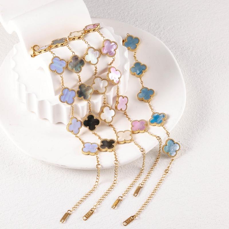 Four-leaf Clover Bracelet for Women Double-sided Genuine Mother-of-pearl Luxurious and High-end Fashion Accessory