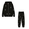 Zipper Pocket Cross Rhinestone Sweater Pants Drawstring