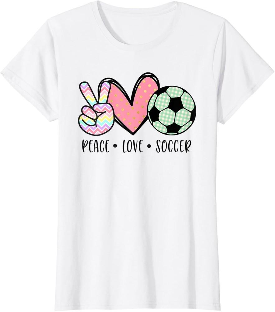 

Peace Love Soccer Cute Design for Women Teen Girls Toddler T-Shirt Unisex T-Shirt XL