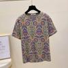 Large Size Cotton Short-sleeved T-shirt Women's Summer Clothes Korean Version of The Loose and Thin All-match Printed Round Neck T-shirt Women