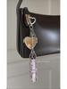 Metal Mesh Lipstick Holder: Crystal Raw Stone DIY Keychain Pendant