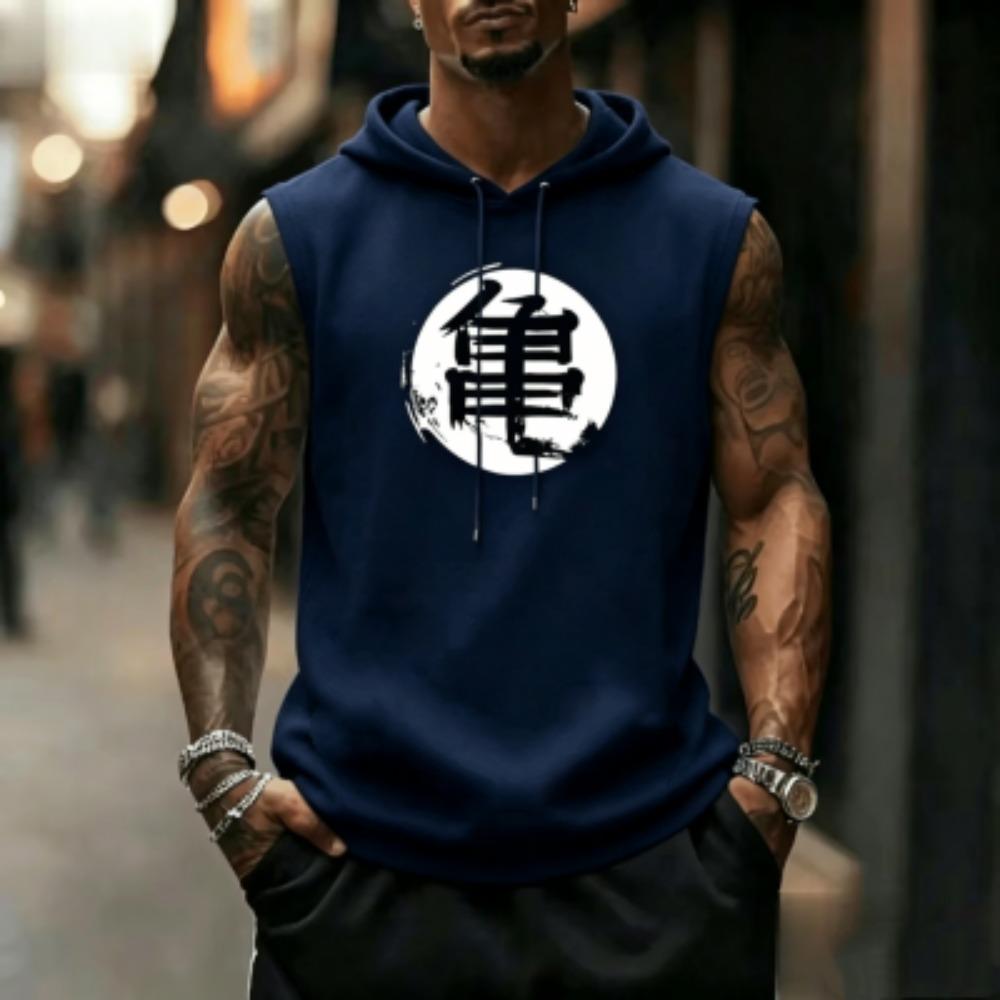 

Europe And America Fun Chinese Printing Men s Solid Color Sports Sleeveless Vest Young Men s and Women s Fitness And Casual Tank Tops S