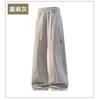 Plus Size Heavyweight Knit Sweatpants Men Straight Leg Casual Pants Solid Color Fall