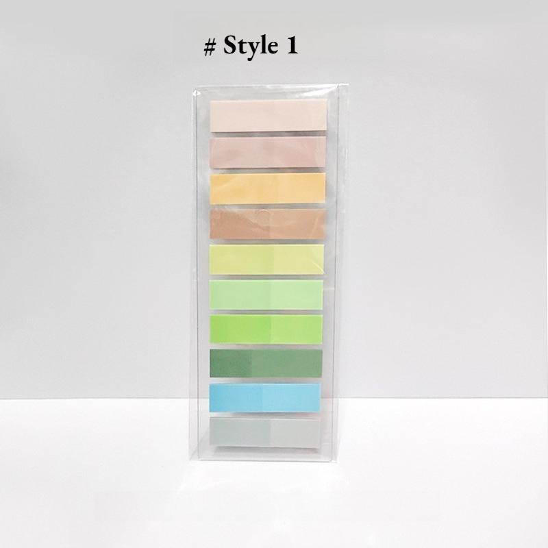 200 Avrupa Vintage Floresan PET Şeffaf Kendinden Yapışkanlı Not Kağıdı, Morandi Renk Kodlu Yapışkan İşaretleyiciler, Dikdörtgen, Karışık Renkler, İndeks Sekmelerli