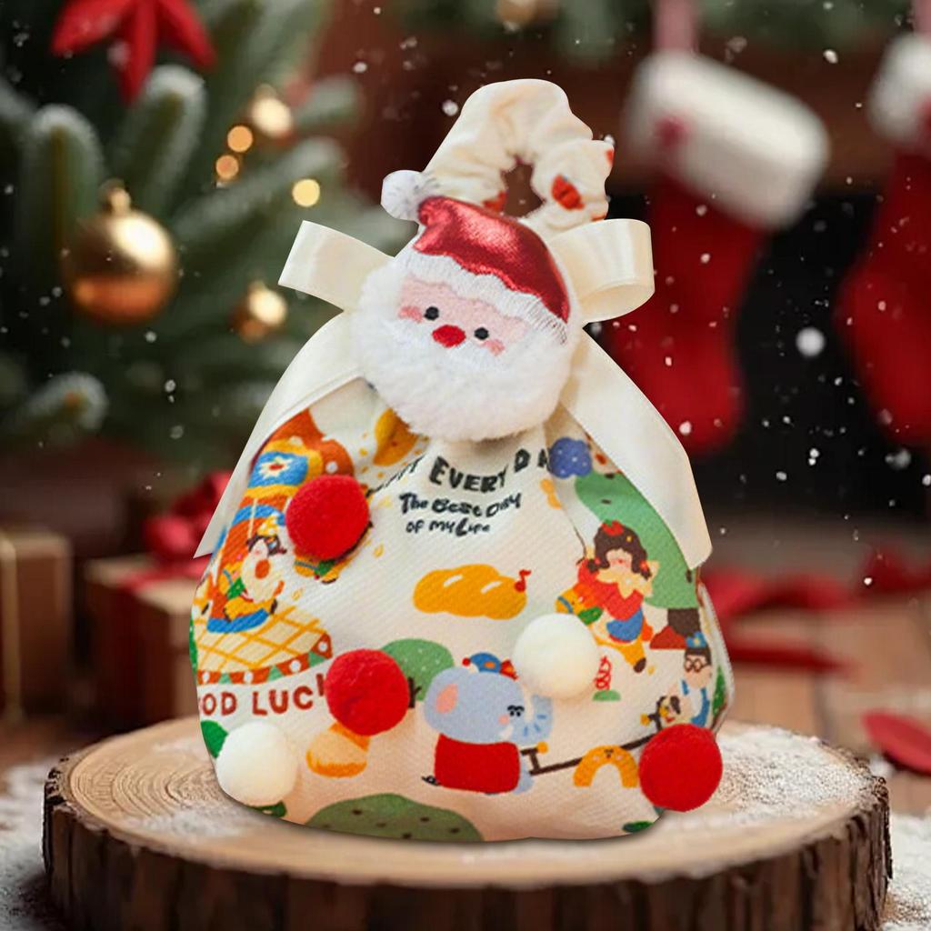 Christmas Treat Bags For Kids Reusable Fabric Candy Pouch Christmas Cookie Storage Bag For Party Favors Stocking Stuffers Family