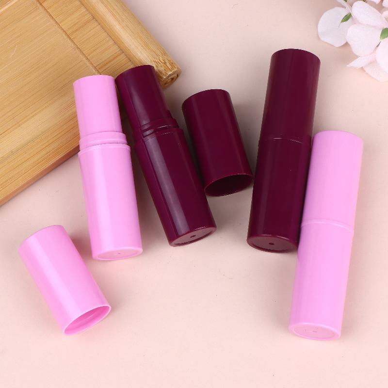 10G Empty Lip Balm Tube With Lids Plastic Purple Perfume Deodorant Highlight Containers Portable Makeup Rotatable Lipstick Tubes