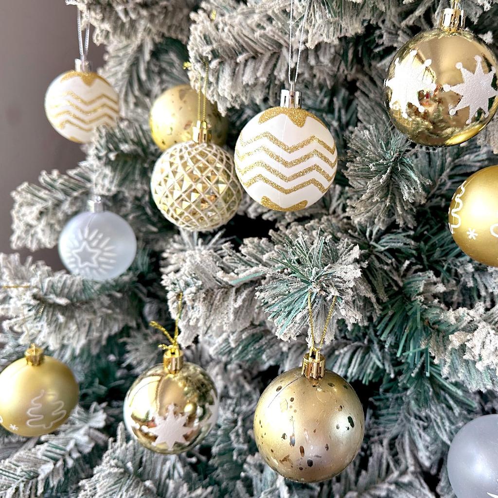 12Pcs/Set Christmas Ball Xmas Tree Pendant Decoration Glitter Bauble for Wedding Home Party New Year Indoor Hanging Gifts