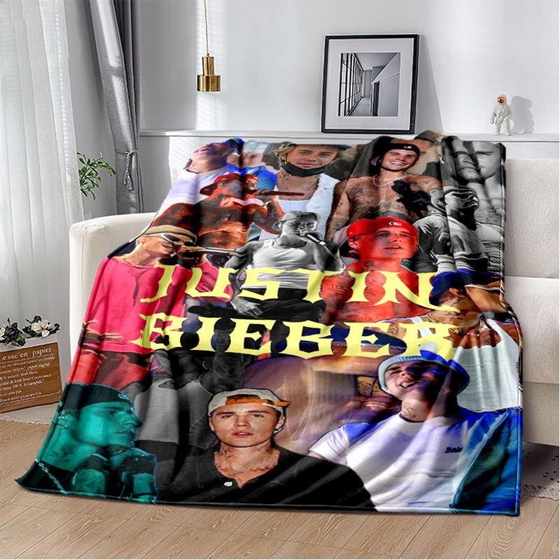 2025 New Style Justin Drew Bieber Singer JB Blanket,Soft Throw Blanket for Home Bedroom Bed Sofa Travel Picnic Cover Kid Gift