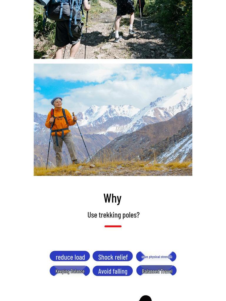 Newcastle NX63 Adjustable 7075 Aluminum Trekking Poles with External Lock