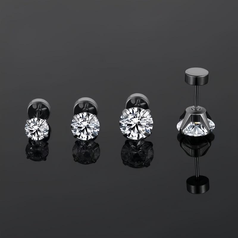2025 Zirconia Stud Earrings: Women's Versatile Inner Screw Ear Cartilage Studs, Stainless Steel