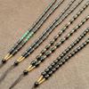 Black Obsidian Cylinder Bead Necklace Cord