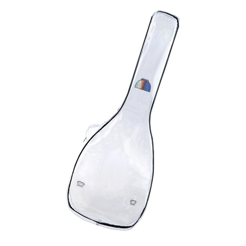 Transparent Acoustic Folk Guitar Case Shiny Straps Parts