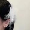 White Swan Feather Faux Pearl Hairpin Headwear Ballet Style Stage Performance Side Clip Girl Party Hair Accessories Gifts