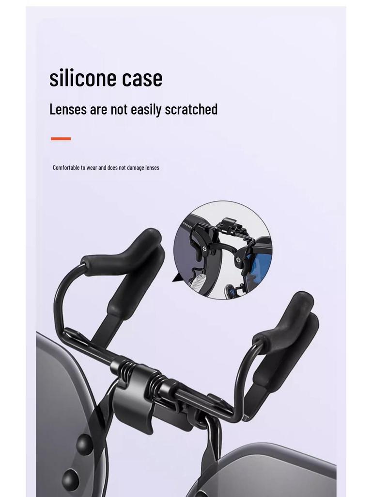 Occhiali da Sole Polarizzati Clip-On Ribaltabili da Uomo - Protezione UV per la Guida Giorno/Notte