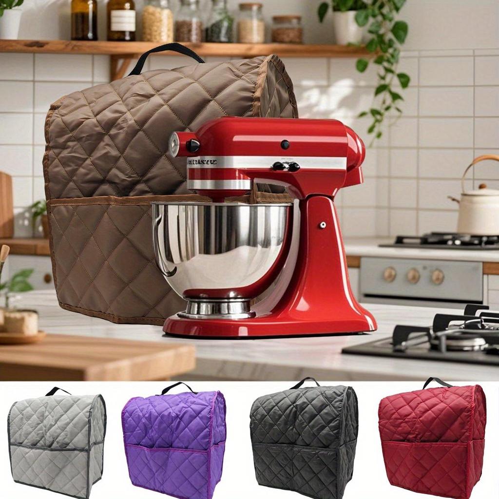 [Durable Stand Mixer Cover] Durable 1pc Multi-Color Stand Mixer Dust Cover with Side Storage Bag | Quilted Polyester, Perfect for Kitchen Appliances