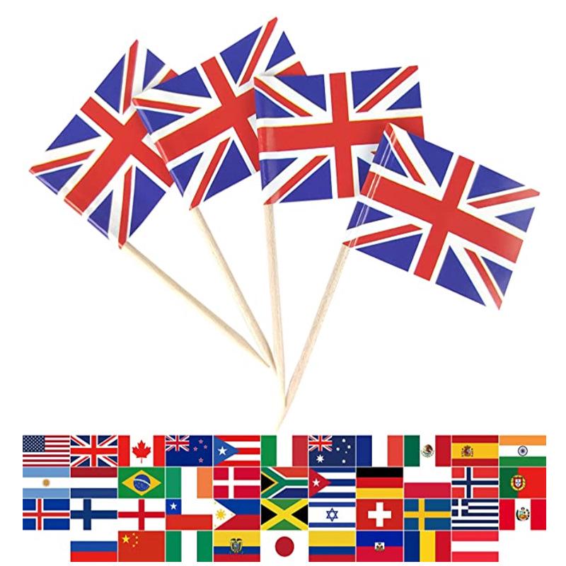 65mm American Flag Wooden Toothpick Picks