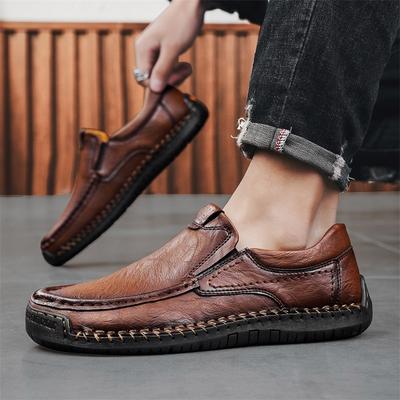 Neuankömmling Businessschuhe Luxus Outdoor Slipper Leder Herren Slipper Flats Bequeme Freizeitschuhe Weich besohltes Herrenschuhwerk zum Gehen