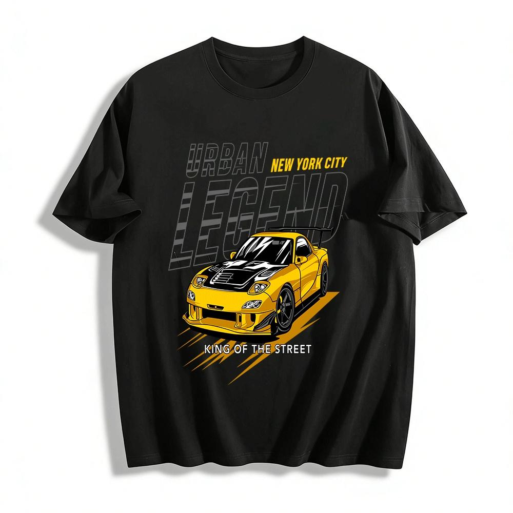 New York City Urban Legend Sports Car Print Street Style Tee Pure cotton T-shirt XXS